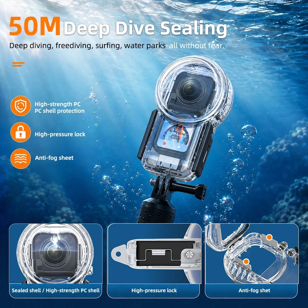 Sea frogs 50M/165FT Underwater Housing For INSTA 360 X6