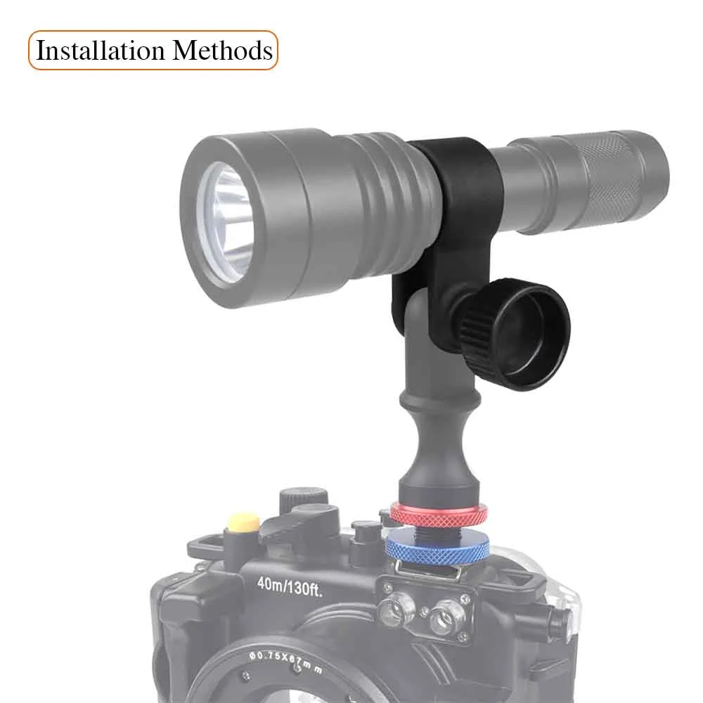 DH(1-10)diving torch Holder Diameter 20 to38mm Lamp Adjus table Screw Fixed Flash Stand Diving Sports Photograph