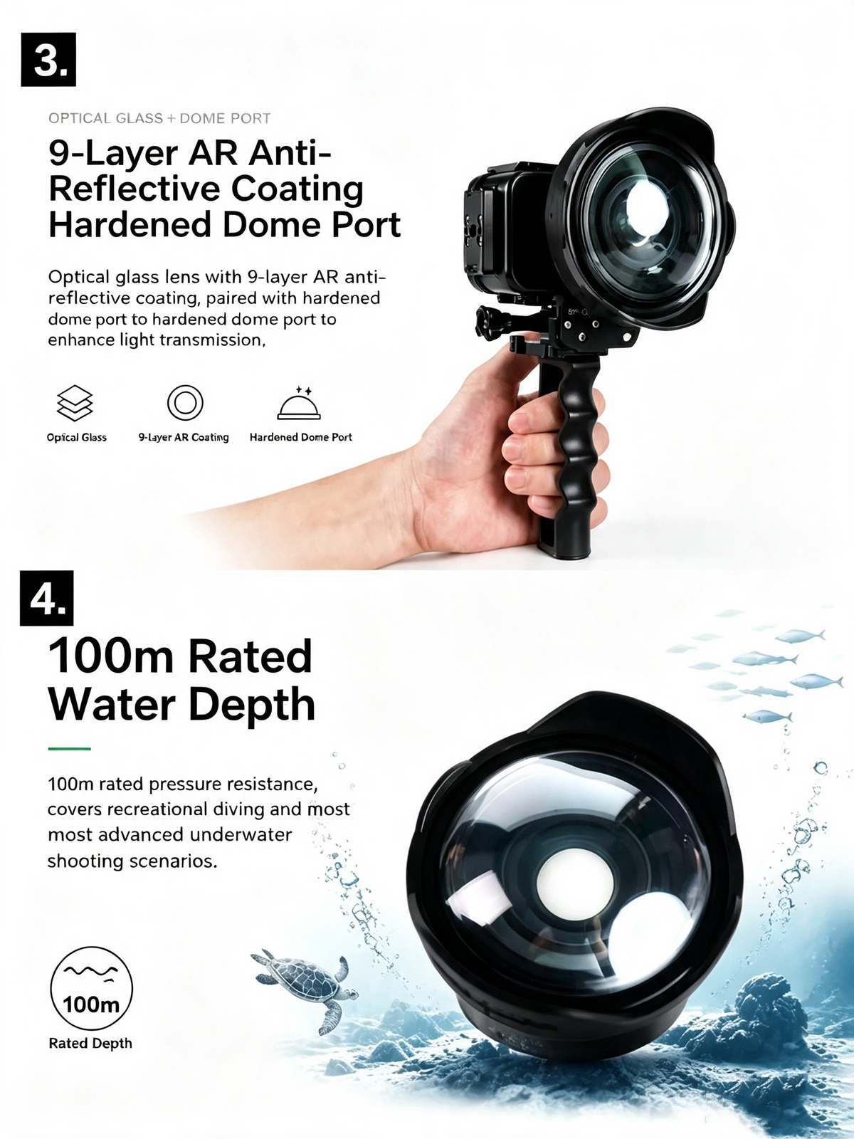 Seafrogs SF-YWL-01 Underwater Wide-angle Lens for Action Camera Housing & Mobile Housing