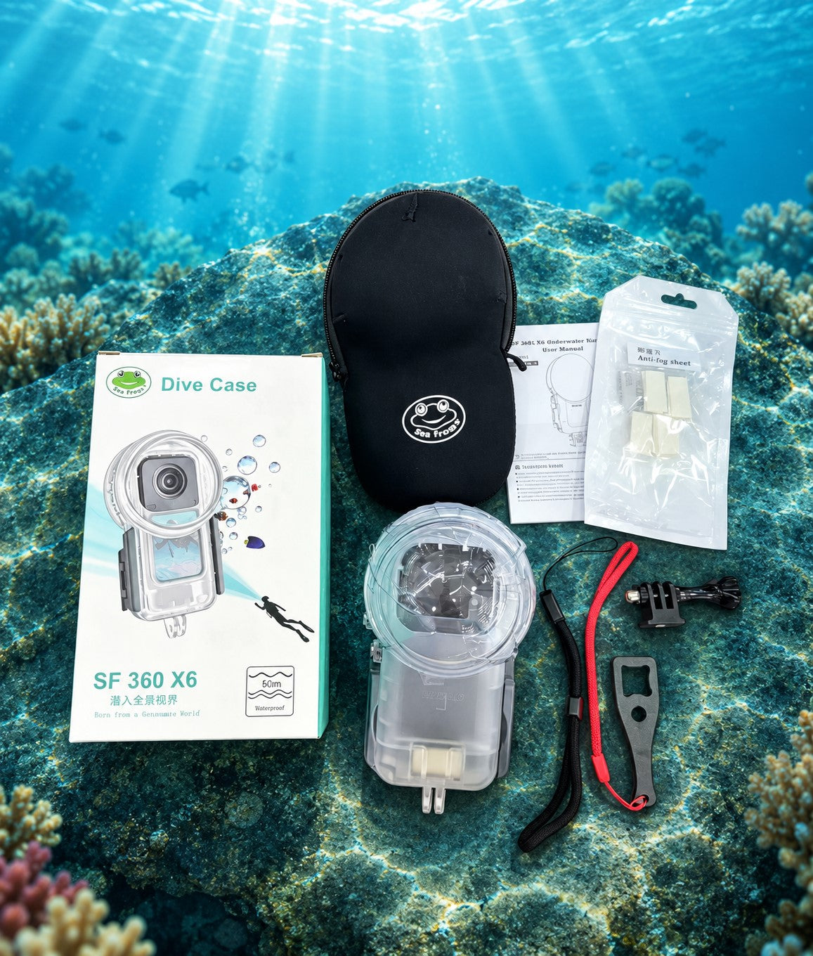Sea frogs 50M/165FT Underwater Housing For INSTA 360 X6